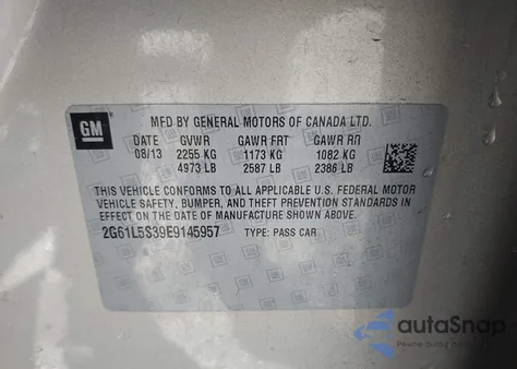 2014 Cadillac Xts Standard z USA, uszkodzony, nr VIN 2G61L5S39E9145957